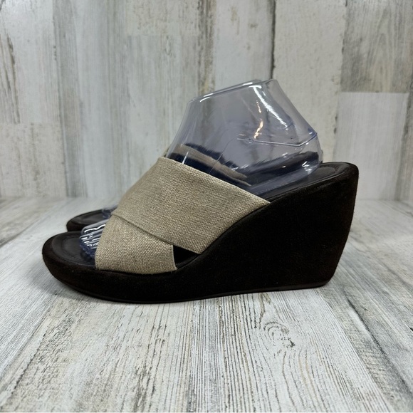 Donald J. Pliner Reyna Tan Linen Wedge Sandals #1360 - Picture 1 of 12